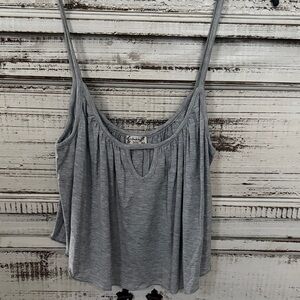 Free People Heather Gray Flowing Spaghetti Strap Tank